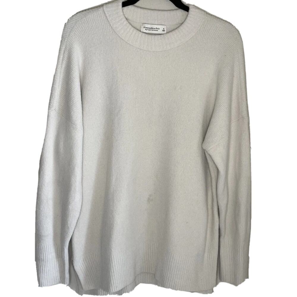 Abercrombie & Fitch Soft A&F Collection White Long Sleeve Sweater Size Small